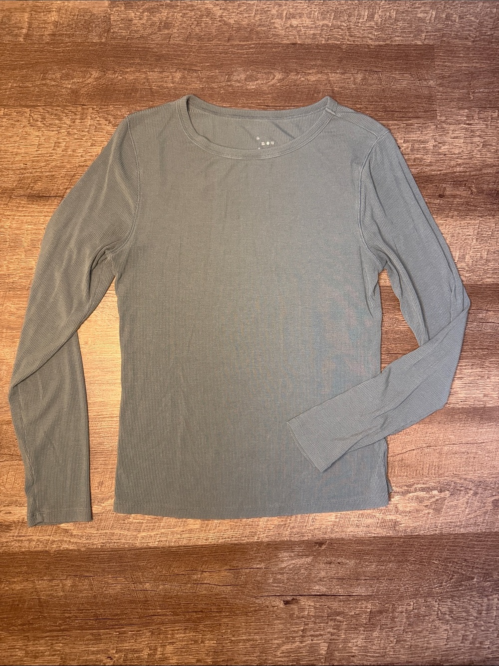 a new day Olive Ribbed Long Sleeve Tee